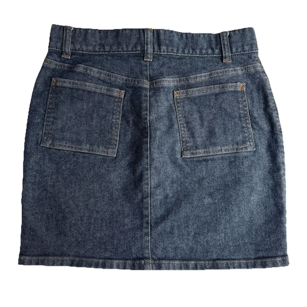 Y2K Gap Hiphugger Denim Skirt Womens 2 Blue Straight Short Measures 28 x 16